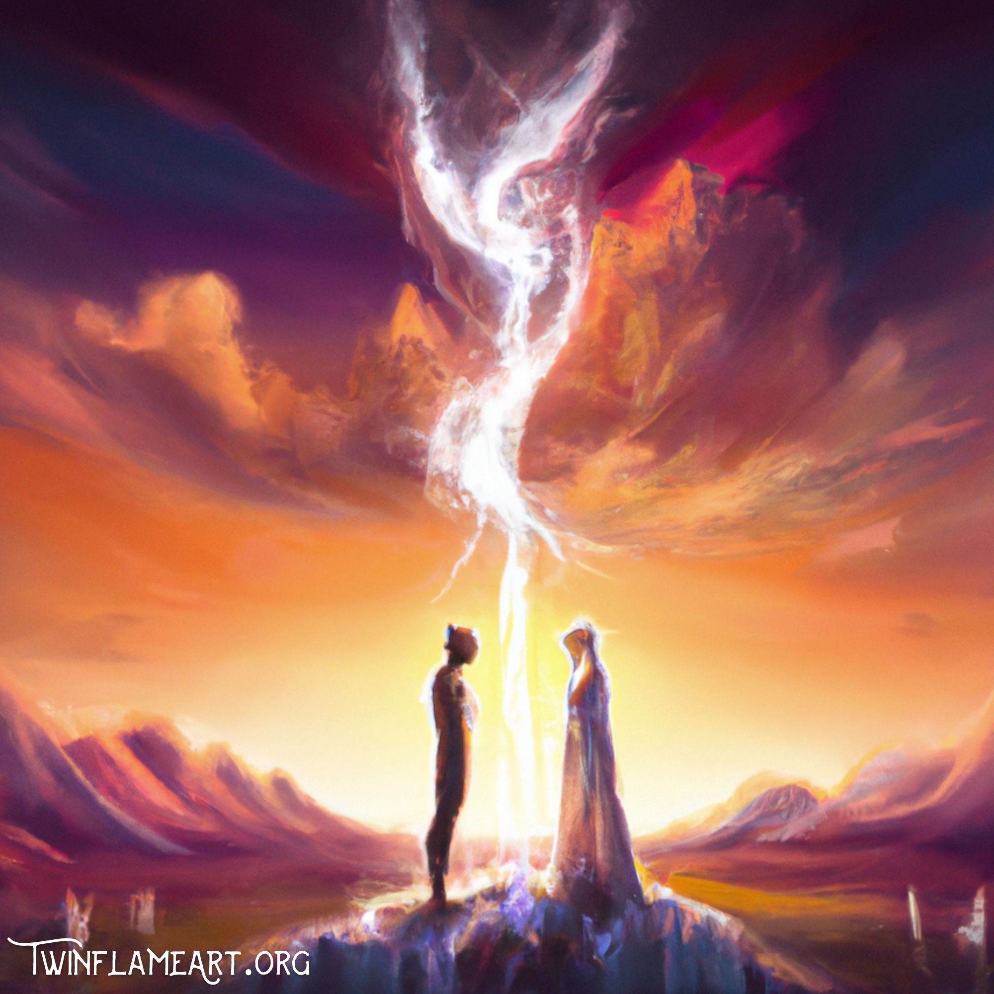 twin flame reunion painting